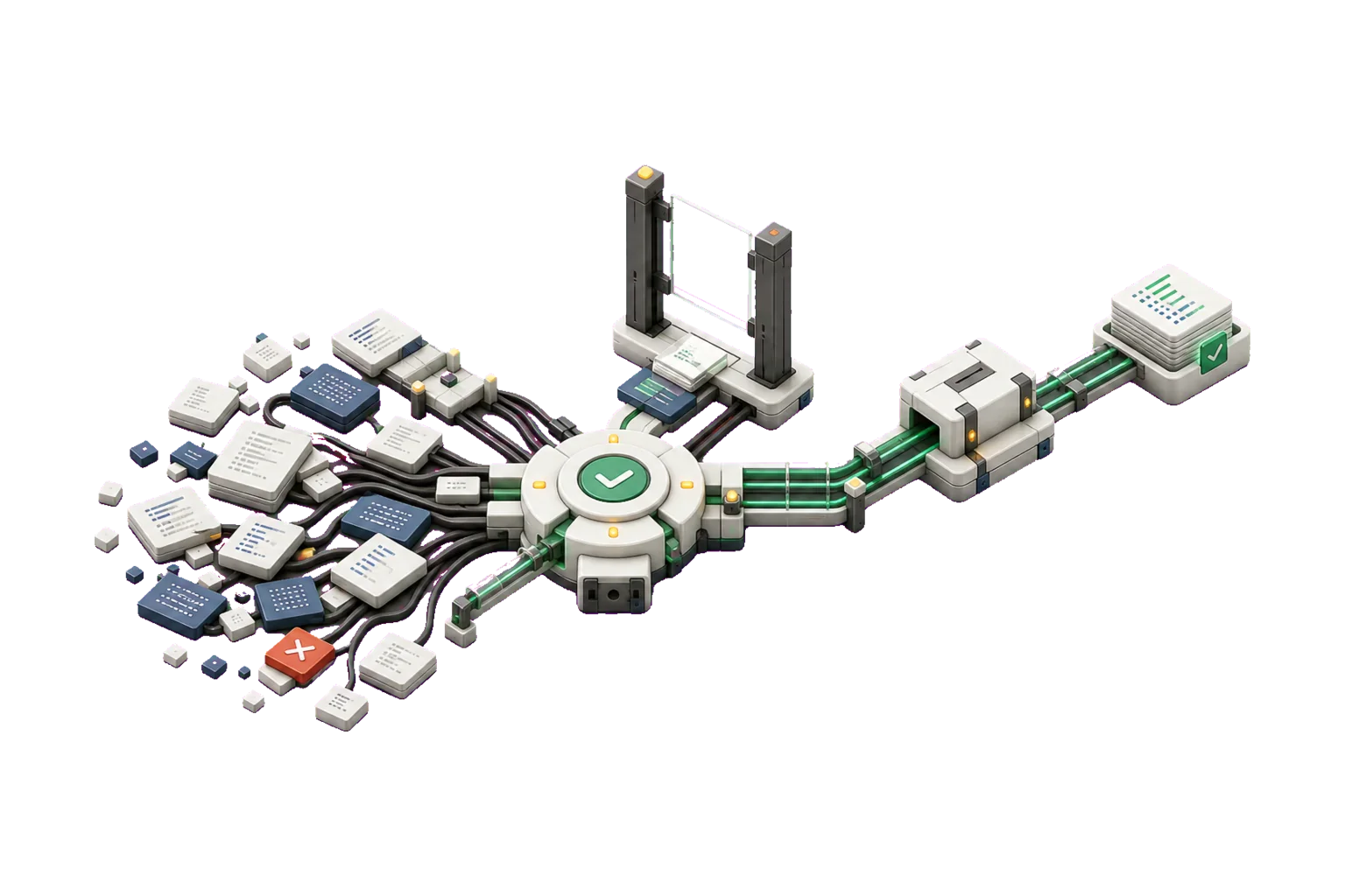 Recovery mode abstract workflow illustration